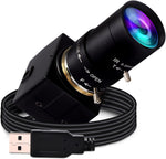 8MP USB Camera Manual Zoom 5-50mm Lens Webcam Variable Focus PC Camera Mini UVC USB2.0 USB with Camera for Computer IMX179 Close-up Camera Varifocal Web Camera with Zoom for Raspberry Pi Laptop