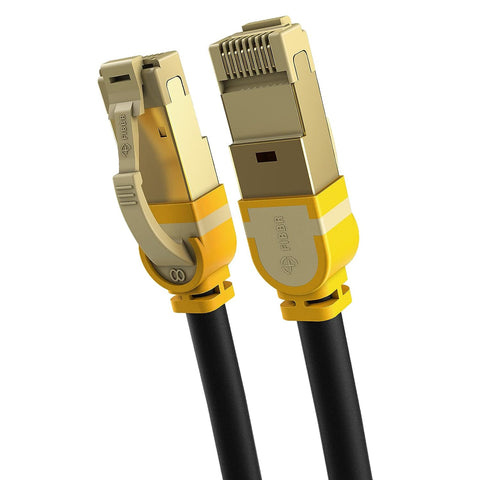 FIBBR Cat 8 Ethernet Cable, 40Gbps 2000Mhz High Speed Gigabit LAN Network Cables with RJ45 Gold Plated Connector for Router, Modem, PC, Switches,Laptop(4.92ft)