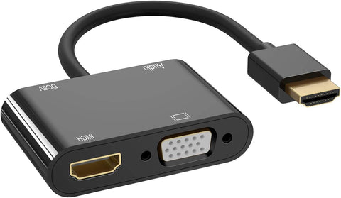 Aorz HDMI to VGA HDMI Adapter, HDMI to Dual HDMI VGA Splitter Converter?Dual Display at Same Time VGA to HDMI VGA Adapter with Charging Cable and Audio Cable for PC, Laptop, Ultrabook, Raspberry Pi…