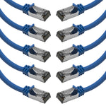 Beszin [50 Micron Gold Plated 5Ft Cat.8 S/FTP Shielded Ethernet Network Cable Blue 26AWG- 10 Pack