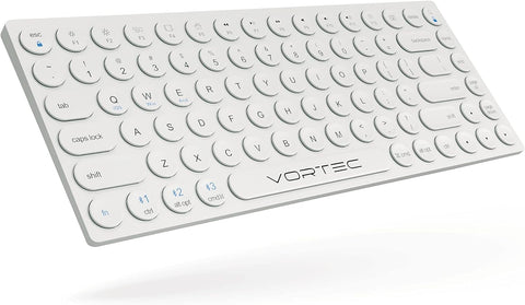 Vortec Bluetooth Keyboard for iPad, iPhone, Android, Apple, Windows – Streamlined, Compact Multi Device Keyboard – Ergonomic Bluetooth Wireless Keyboard for Mac, PC – Computer Keyboard Bluetooth