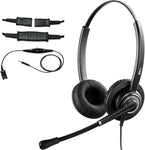 Wired Cell Phone Headset with Microphone Noise Cancelling & Volume Controls, Corded 3.5mm Computer Headphones for PC iPhone Samsung Business Softphone Skype Call Center Offices