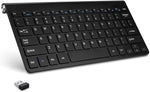 Mini Wireless Keyboard Small Computer Wireless Keyboards Slim Compact External Keyboard for Laptop Tablet Windows PC Computer Smart TV (Black)