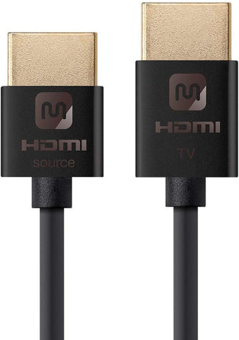 Monoprice 114196 HDMI High Speed Active Cable - 15 Feet - Black, 4K@60Hz, 18Gbps, HDR, 36AWG, YUV 4:4:4 - Ultra Slim Active Series