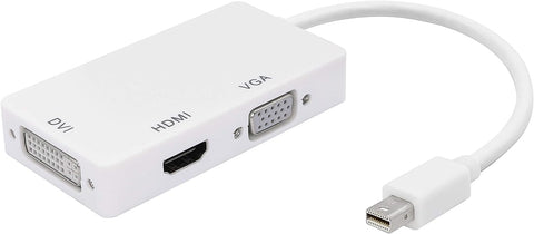 3-in-1 Mini DP to HDMI, DVI, VGA Adapter YACSEJAO 4K Mini Displayport 1.2 Converter,Thunderbolt and Thunderbolt 2 Port Compatible for PC, Projector, Monitor, HDTV