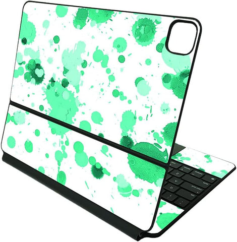 MightySkins Skin Compatible with Apple Magic Keyboard for iPad Pro 12.9" (5th Generation) - Teal Splatter | Protective, Durable, and Unique Vinyl Decal wrap Cover | Easy to Apply | Made in The USA