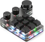 One Handed Programmable Mechanical Keyboard, 9 Keys 3 Knobs RGB Programmable Macro Keyboard, Custom Shortcut, Dual Mode Connection, OSU Gaming Keyboard!