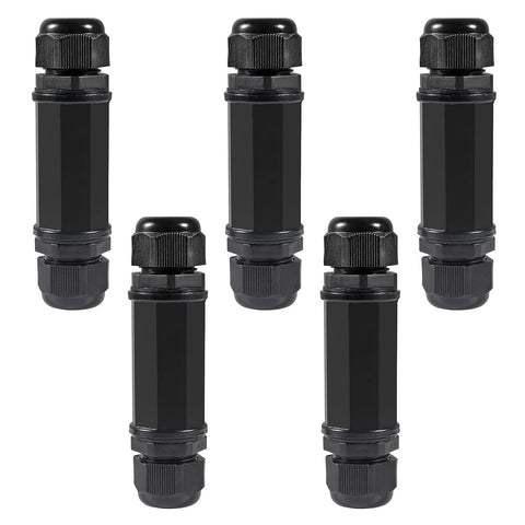 UMLIFE 5PCS RJ45 Waterproof Connector,Female to Female M22Z Shielded RJ45 Waterproof Cat5/5e/6 8P8C Connector IP67 Ethernet LAN Cable Connector Double Head Outdoor LAN Coupler Adapter