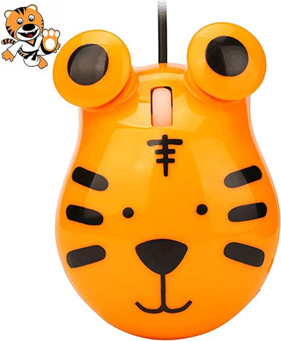 ZLMC Cute Animal Shape USB Cable Mouse, Portable Travel Mini Optical Cartoon Mouse, Suitable for Computer Laptop PC Desktop Dchool Home Office Children Girl Gift (Orange)