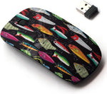 2.4G Wireless Mouse with Cute Pattern Design for All Laptops and Desktops with Nano Receiver - pop Colorful Fishing Lures