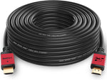 SHD HDMI Cable 50Feet High Speed HDMI Cord 2.0V UHD 18Gbps Support 4K 3D 1080P Ethernet Audio Return CL3 Rated Gold Plated Connectors Black Cable and Red Metal Shell