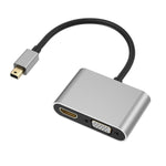 Mini DisplayPort to HDMI VGA Adapter, Thunderbolt 2 Converter Mini DP Display Port to VGA HDMI Adapter Compatible with Lenovo, HP, DELL, GPU, AMD, NVIDIA,Think Pad and More