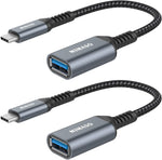 USB C to USB 3.0 Adapter [2 pack],NIMASO USB-C to USB Adapter,USB Type-C to USB,Thunderbolt 3 to USB Adapter OTG Cable for Macbook Pro/Air 2020/2018,iPad Pro 2020,Galaxy S20 S20+,Google Pixel and More