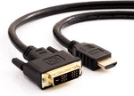 InstallerParts 20ft High-Speed HDMI to DVI-D Adapter Cable - Bi-Directional and Gold Plated - Supports 2K, 1080p for HDTV, DVD, Mac, PC, Projectors, Cable Boxes and More!