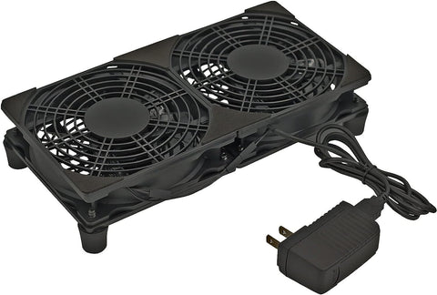 240mm 120mm x 2 5V USB Powered PC Computer Cooling Fan with AC Adapter for Router AV Cabinet Rack Server Modem TV Box DVR Amp and Entertainment Center