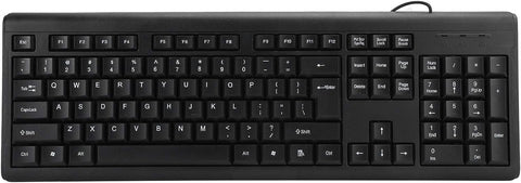 Wired Keyboard, Flexible Plug and Play Ergonomic Business Keyboard, for Desktop Business Computer Home