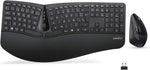 Perixx PERIDUO-605 ES, Pack de Teclado Ergonómico Inalámbrico - separación de teclas y Ratón Vertical con reposa muñeca y Teclas de Membrana Low Profile - QWERTY Español