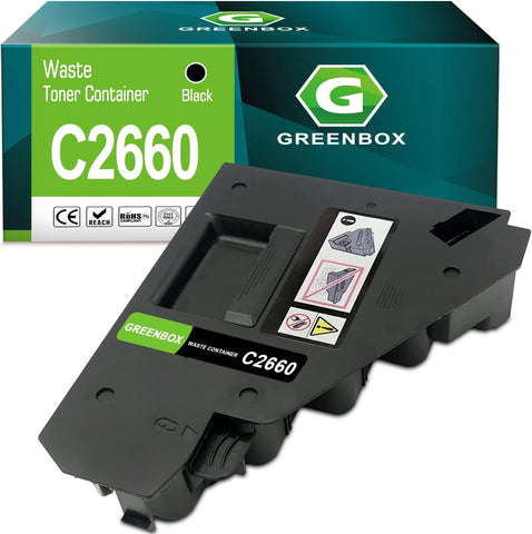 GREENBOX Compatible C2660 Waste Toner Box Replacement for 331-8438 NTYFD C2660 Waste Toner Container for Dell C2660dn C2665dnf C3760n C3760dn C3765dnf S3840cdn S3845cdn Printer(30,000 Pages, 1-Pack)