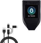 BoxWave Cable Compatible with Trezor Model T (Cable by BoxWave) - AllCharge 3-in-1 Cable for Trezor Model T - Jet Black