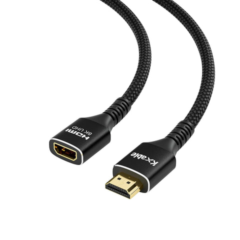 Kxable 8K HDMI Extension Cable 10 FT, HDMI 2.1 Ultra High Male to Female Speed Cord Adapter, Compatible with MacBook Pro, PS5, Xbox, Series X, UHD TV, Blu-ray, Laptop and More