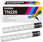 SAIDING Compatible Toner Cartridge Replacement for Konica TN220 TN220k TN-220 Black Toner Cartridge for Minolta Bizhub C221S C221 C281 C7122 C7128 Printer (2 Black)