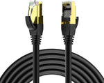 Cat8 Ethernet Cable 6ft 2Pack, Outdoor&Indoor,Heavy Duty High Speed 26AWG Gaming LAN Network Cable 40Gbps, 2000Mhz with Gold Plated RJ45 Connector, Weatherproof Resistant for Router, IP Cam, Modem