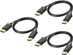 DisplayPort to DisplayPort Cable Adapter 6ft, 4K Display Port DP to DP Cord 1.2 [4K@60Hz, 2K@165Hz, 2K@144Hz] Compatible with All Display Port Devices-3 Pack