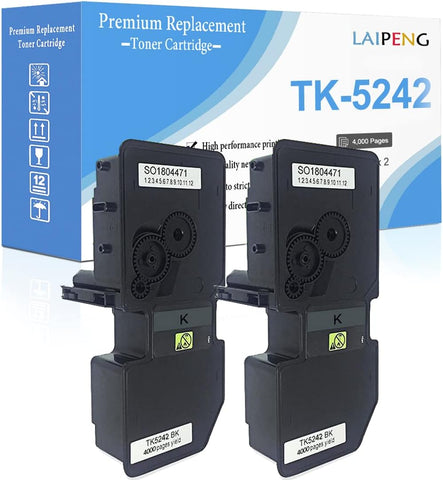 Compatible TK-5242 TK5242 Toner Cartridge 4000 Pages for Kyocera ECOSYS P5026cdn P5026cdw M5526cdn M5526cdw Laser Printers TK 5242?Black x 2?