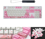 DIY PTB Keycaps Set,104pcs Heat Sublimation Keycaps with Keycap Puller,Pink Pattern Five-Sided Sublimation Custom Keycaps,Compatible with Mechanical Gaming Keyboard 60% Keyboard,OEM Profile Keycaps