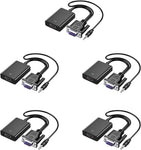 Cuxnoo VGA to HDMI Adapter 5 Pack, VGA-HDMI for Connecting Traditional VGA Output Laptop, PC to HDMI Input Monitor or Projector