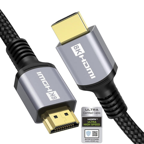 Anhuicco HDMI Cables 2.1 4K 8K HDR Certified 10FT 48Gbps 8K 10K 60Hz 4K 120Hz 2K 240Hz ALLM Freesync Dobly VRR ARC eARC HDR10+ HDCP 2.3 Compatible Gaming PS5 Xbox Soundbar Real 8K Fire TV