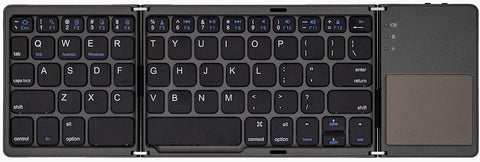 Ares Ultra Slim Pocket Foldable Bluetooth Wireless Keyboard with Touchpad (Black)