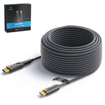 Fiber Optic HDMI Cable (HDMI 2.0, 18Gbps), Kimtabo HDMI to HDMI and Micro HDMI to HDMI long Cable in Wall 100 ft, Ultra High Speed 4K 60Hz 444, HD,HDR10,ARC,3D,Slim for Laptop, Camera,PS4,Projector,TV