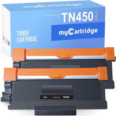 MYCARTRIDGE TN450 Compatible Toner Cartridge Replacement for Brother TN450 TN420 TN-450 TN-420 for HL-2270DW HL-2280DW HL-2230 MFC-7860DW Intellifax 2840 Printer (2 Black) TN450