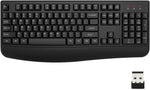 EDJO Wireless Keyboard, 2.4G Ergonomic Full Size Wireless Computer Keyboard with Wrist Rest for Windows, Mac OS Desktop/Laptop/PC?Black?