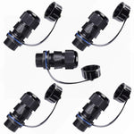 ANMBEST 5PCS Panel Mounting RJ45 Waterproof Connector Cat5/5e/6 Ethernet LAN Cable Coupler with Waterproof/Dust Cap Cover for Outdoor Network