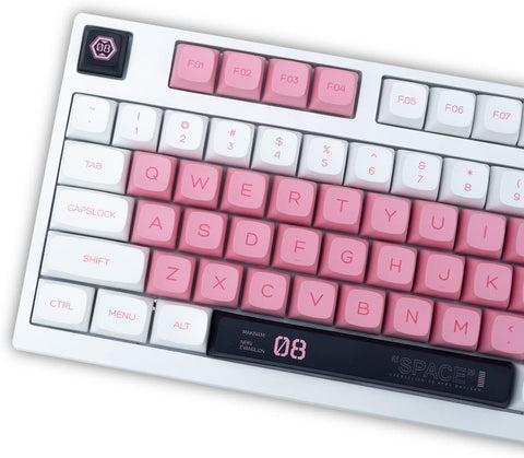 mintcaps Pink White PBT Mecha Keycaps 138 Keys XDA Profile Custom Cute Dye-Sublimation Keyboard Keycaps Set for Cherry MX Gateron Kailh Switches Mechanical Keyboards