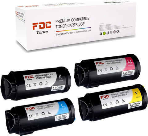 FDC Compatible 106R03862 106R03859 106R03860 106R03861 Toner Cartridges Replacement for Xerox VersaLink C505 C505S C505X C500 C500N C500DN Printers (Color, 4 Pack)