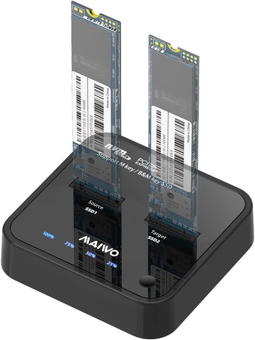 MAIWO K3016P 2 Bay M.2 NVMe Clone Docking Station, Duplicator for USB C 10Gbps , Support One- Key System Disk Copy Function.