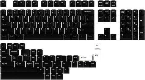 DROP GMK White-On-Black Custom Mechanical Keyboard Keycap Set - 140-keys, Doubleshot ABS Bow, Cherry Profile, for 60%, TKL, 1800 Layouts, etc.,