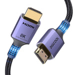 DIGCOOL 8K HDMI Cable 6.6FT/2M, High-Speed 48Gbps HDMI 2.1 Braided Cable 4K 120Hz 8K 60Hz, HDCP 2.2&2.3, Dynamic HDR for Roku TV, Apple TV, PS5, Xbox One, HDTV, Blu-ray, Laptop, Monitor and More