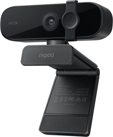 Rapoo 1440P Business Webcam with Dual Microphone & Privacy Cover, USB FHD Web Computer Camera, Plug and Play, for Zoom/Skype/Google Hangouts/Face Time for Mac, Laptop MAC PC Desktop