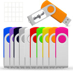 8GB USB Flash Drive 10 Pack, USB Drives 8 GB 10 PCS Memory Stick JBOS Swivel Thumb Drives Gig Stick USB2.0 Pen Drive for Fold Digital Date Storage, Zip Drive, Jump Drive, USB Stick, Mixed Color