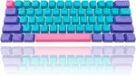 GTSP 61 Keycaps 60 Percent, Ducky One 2 Mini Keycaps for Mechanical Keyboard OEM Profile RGB PBT Keycap Set with Key Puller for Cherry MX Switches GK61/SK 61/Joker (Only keycaps) Blue