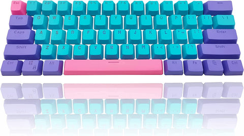 GTSP 61 Keycaps 60 Percent, Ducky One 2 Mini Keycaps for Mechanical Keyboard OEM Profile RGB PBT Keycap Set with Key Puller for Cherry MX Switches GK61/SK 61/Joker (Only keycaps) Blue