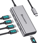 Minisopuru USB C Splitter, 10Gbps USB C Hub Multiport Adapter for Laptop, USB C Hub Power Delivery with 100W PD (Not Support Video), USB C to USB C Hub, USB Type C Hub for MacBook Air/Pro, iMac.