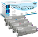 ASEKER 4 Color Compatible C532 C542 MC563 MC573 Toner Cartridge 7000 & 6000 Pages for Oki C532dn C542dn MC563dn MC573dn Printers 46490604 46490603 46490602 46490601 (BK/C/M/Y)