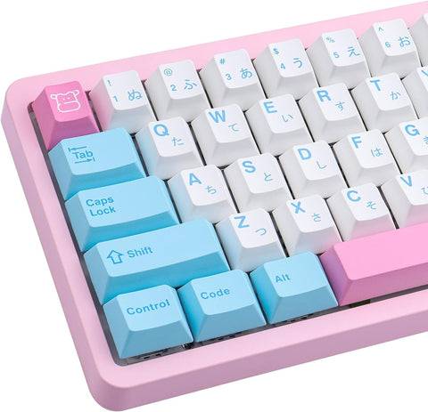 Hyekit Keycaps 140 Keys PBT Dye-Sublimation Milk Keycap Cherry Profile Cute keycaps for 61/87/104/108/84/64/98/96 Mechanical Keyboard