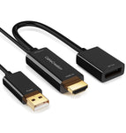 CableCreation HDMI to DisplayPort Adapter with USB Power, 4K X 2K@60Hz HDMI Male to DP Female Adapter Compliant with Xbox One/PS4/PS5