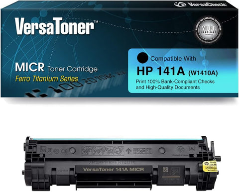 VersaToner - 141A (W1410A) MICR Toner Cartridge for Check Printing - Compatible with VersaCheck M110 MXE, HP Laserjet M110, M111, M140 Printers, Black